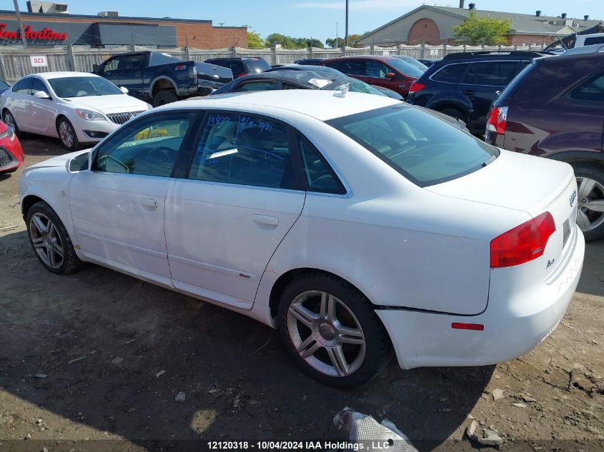 2008 Audi A4 2.0T Quattro VIN: WAUDF68E78A062016 Lot: 12120318