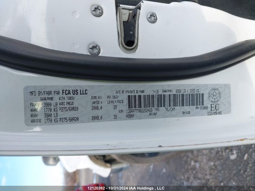 2016 Ram 1500 Slt VIN: 1C6RR7TM0GS232429 Lot: 12120392