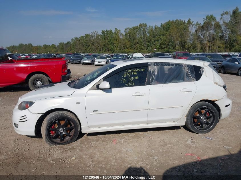 2008 Mazda Mazda3 VIN: JM1BK343381784205 Lot: 12120546