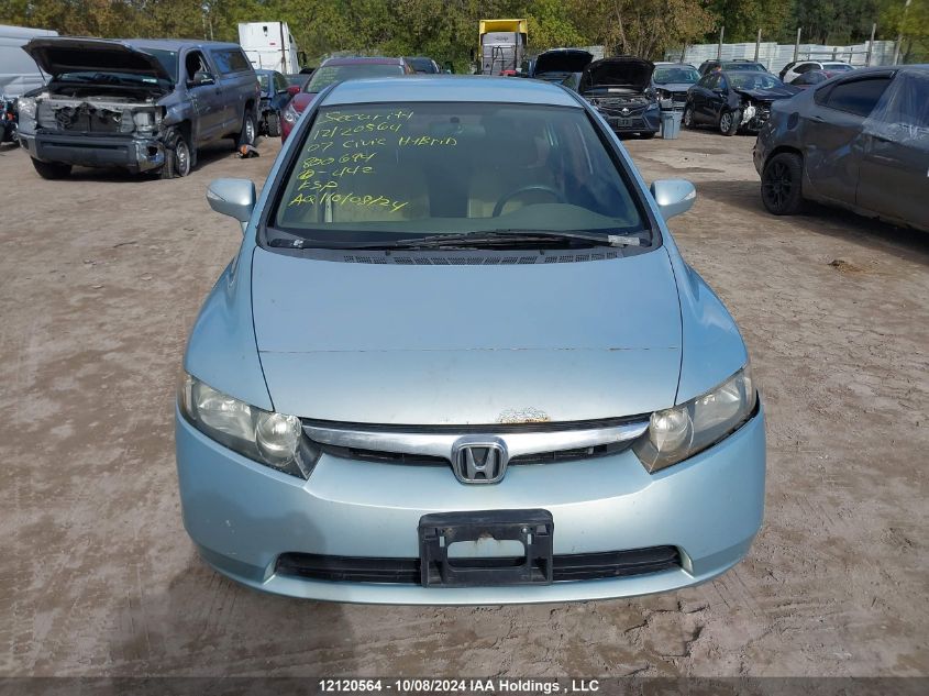 2007 Honda Civic Hybrid VIN: JHMFA36257S800694 Lot: 12120564