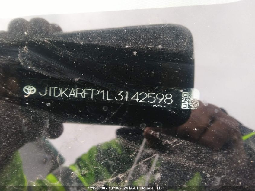 2020 Toyota Prius VIN: JTDKARFP1L3142598 Lot: 12120800