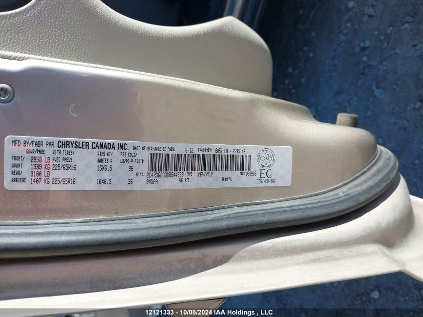 2013 Dodge Grand Caravan Se VIN: 2C4RDGBG3DR544583 Lot: 12121333