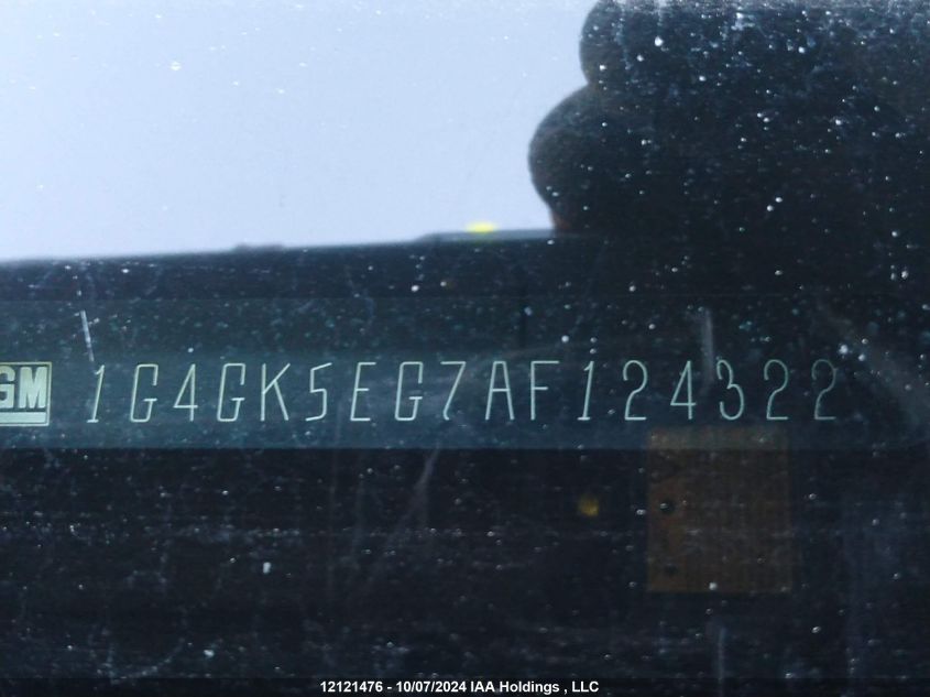 2010 Buick Lacrosse VIN: 1G4GK5EG7AF124322 Lot: 12121476