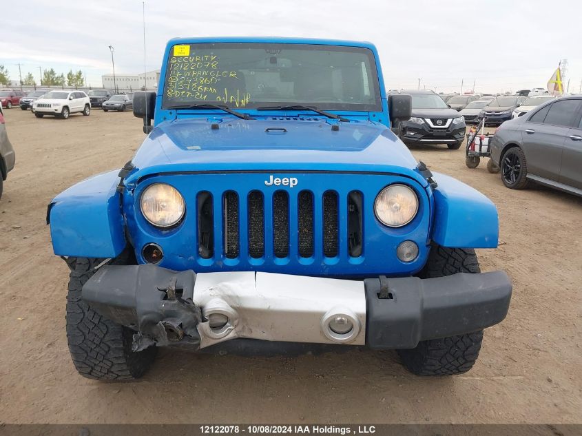 2014 Jeep Wrangler Unlimited Sahara VIN: 1C4BJWEG7EL243860 Lot: 12122078