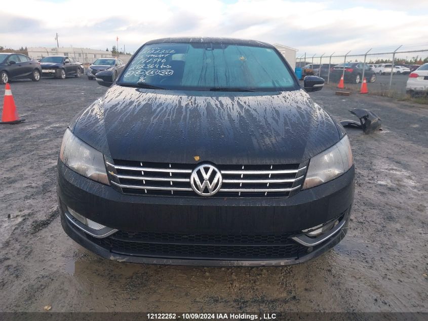 2013 Volkswagen Passat VIN: 1VWBN7A30DC147996 Lot: 12122252