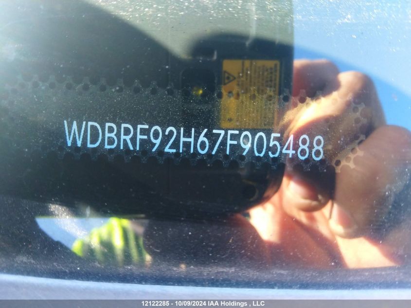2007 Mercedes-Benz C-Class VIN: WDBRF92H67F905488 Lot: 12122285