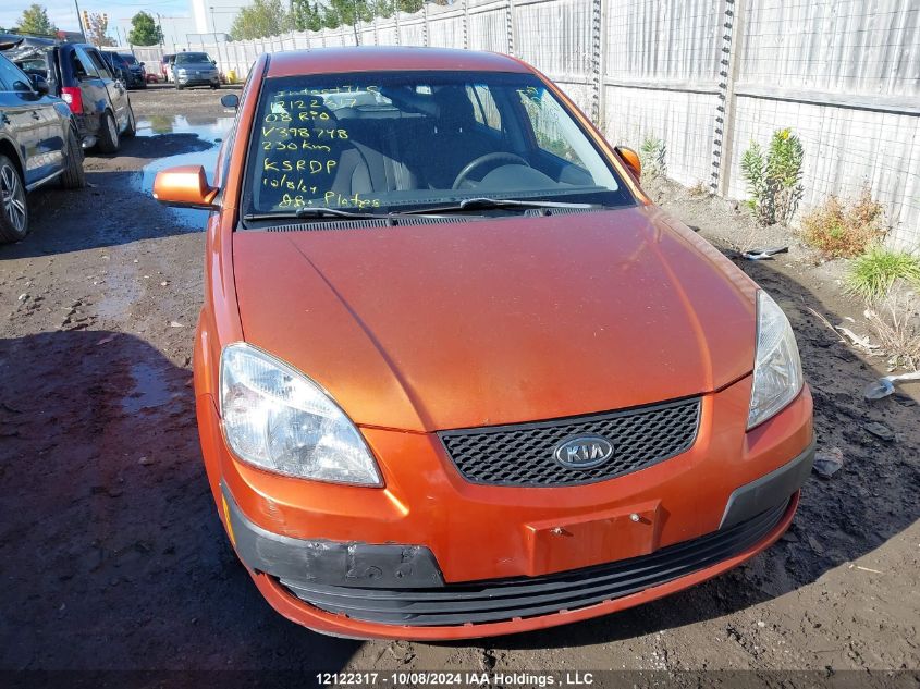 2008 Kia Rio VIN: KNADE163486398748 Lot: 12122317