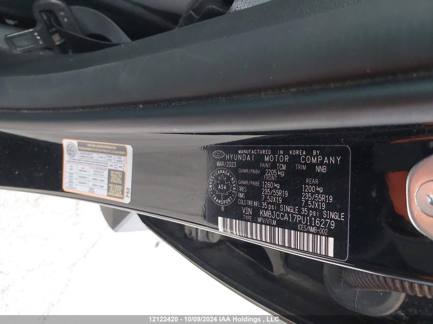 2023 Hyundai Tucson Ultimate Hybrid Awd VIN: KM8JCCA17PU116279 Lot: 12122420