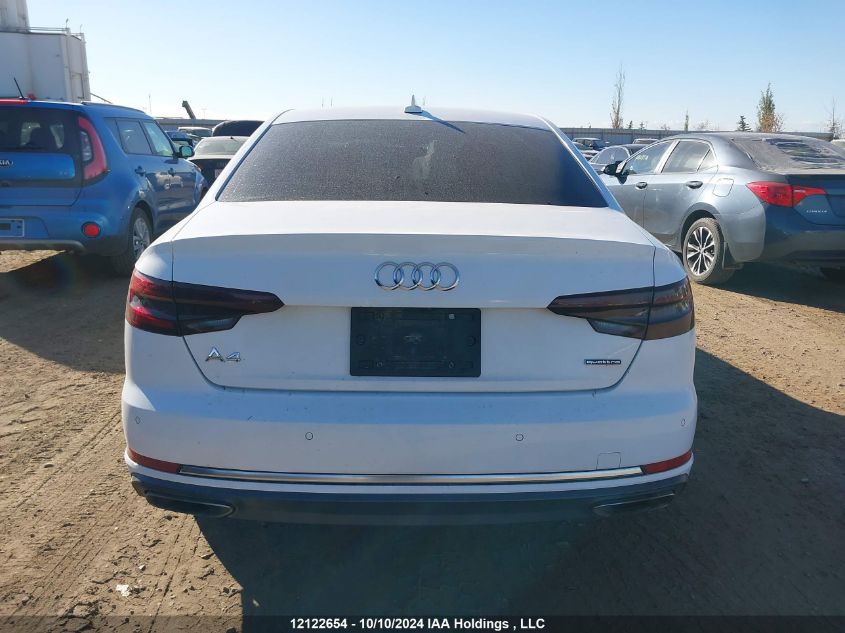 2019 Audi A4 Sedan VIN: WAUANAF44KA065496 Lot: 12122654