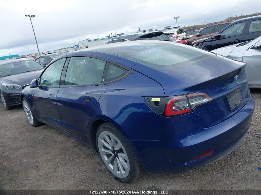 2022 Tesla Model 3 VIN: 5YJ3E1EB1NF301822 Lot: 12122690