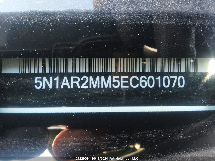 2014 Nissan Pathfinder VIN: 5N1AR2MM5EC601070 Lot: 12122909