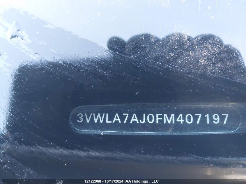 2015 Volkswagen Jetta Sedan VIN: 3VWLA7AJ0FM407197 Lot: 12122968