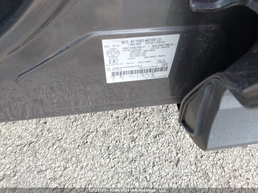 2023 Ford Edge Titanium VIN: 2FMPK4K94PBA37603 Lot: 12123101