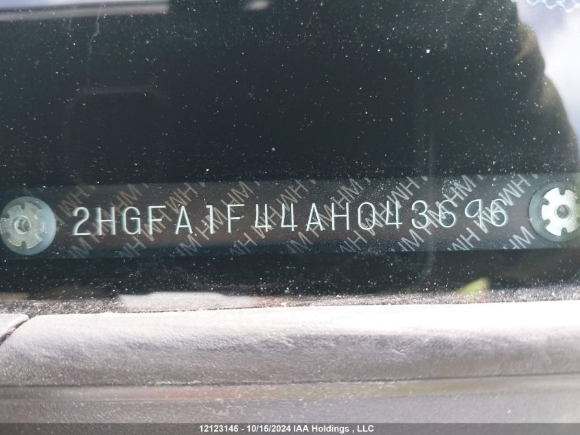 2010 Honda Civic Sdn VIN: 2HGFA1F44AH043696 Lot: 12123145