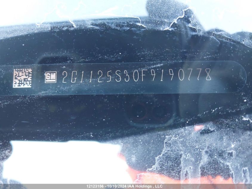 2015 Chevrolet Impala VIN: 2G1125S30F9190778 Lot: 12123156
