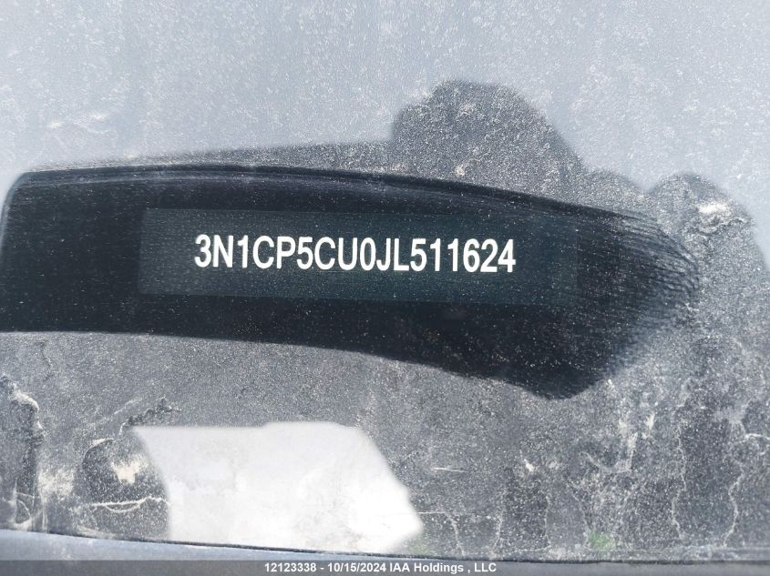 2018 Nissan Kicks VIN: 3N1CP5CU0JL511624 Lot: 12123338