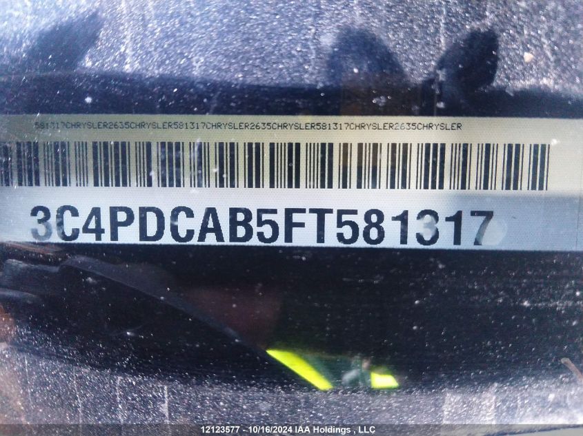 2015 Dodge Journey Se VIN: 3C4PDCAB5FT581317 Lot: 12123577