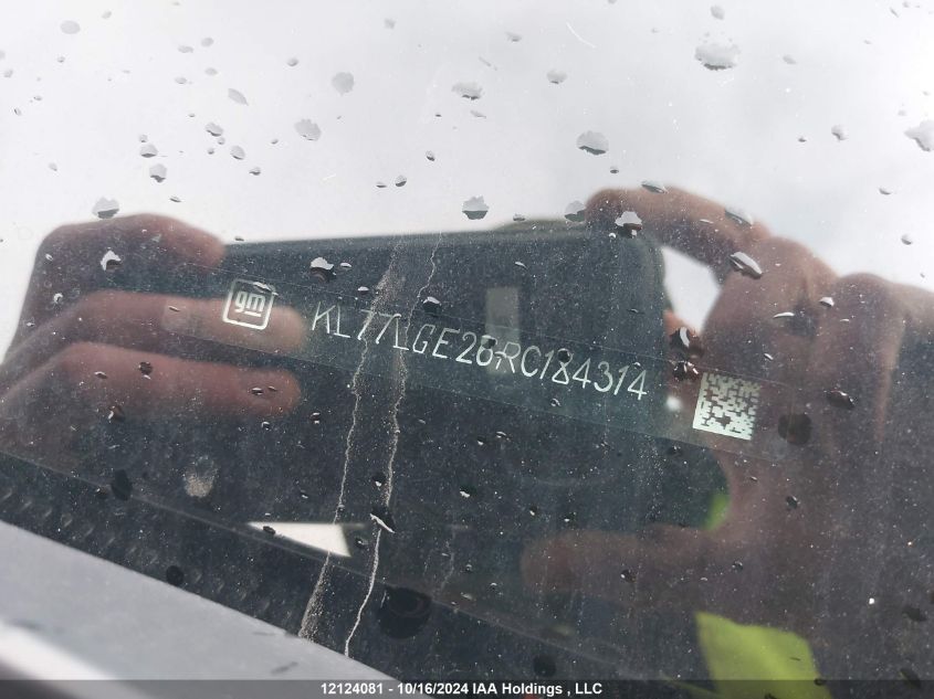 2024 Chevrolet Trax VIN: KL77LGE26RC184314 Lot: 12124081