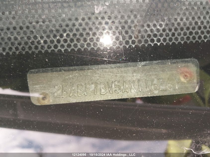 2010 Ford Crown Victoria Police Interceptor VIN: 2FABP7BV5AX116261 Lot: 12124095