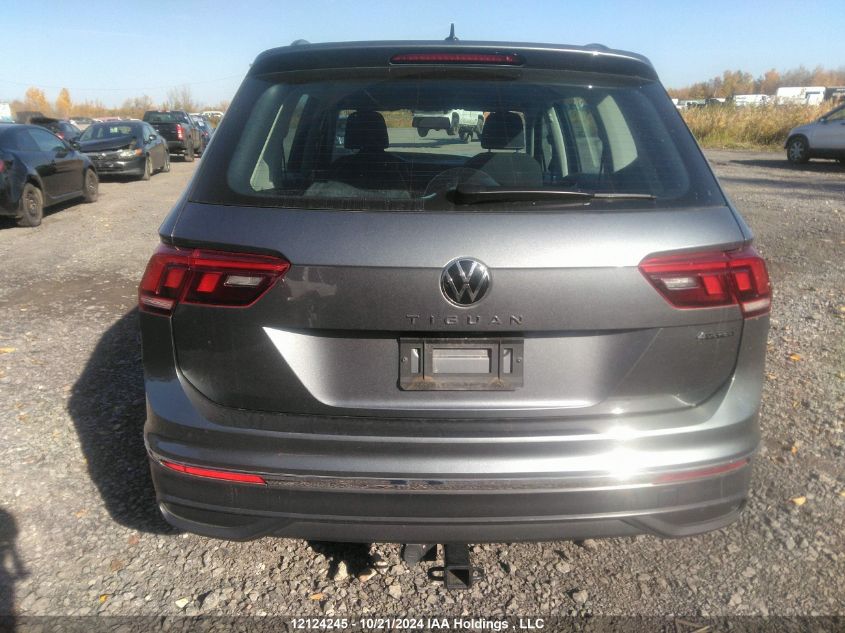 2022 Volkswagen Tiguan VIN: 3VV0B7AX2NM030363 Lot: 12124245