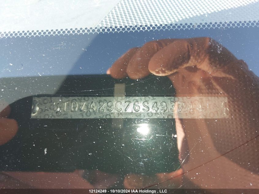 2006 Toyota Sienna Ce VIN: 5TDZA29C76S493744 Lot: 12124249