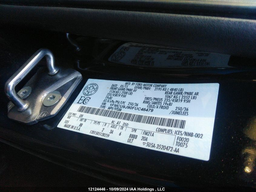 1FMCU9J90FUC46479 2015 Ford Escape Titanium