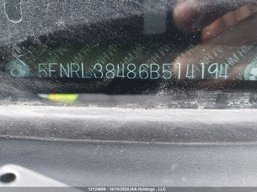 2006 Honda Odyssey VIN: 5FNRL38486B514194 Lot: 41874268