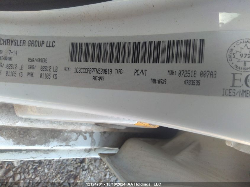 2015 Chrysler 200 Lx VIN: 1C3CCCFB7FN530819 Lot: 12124701