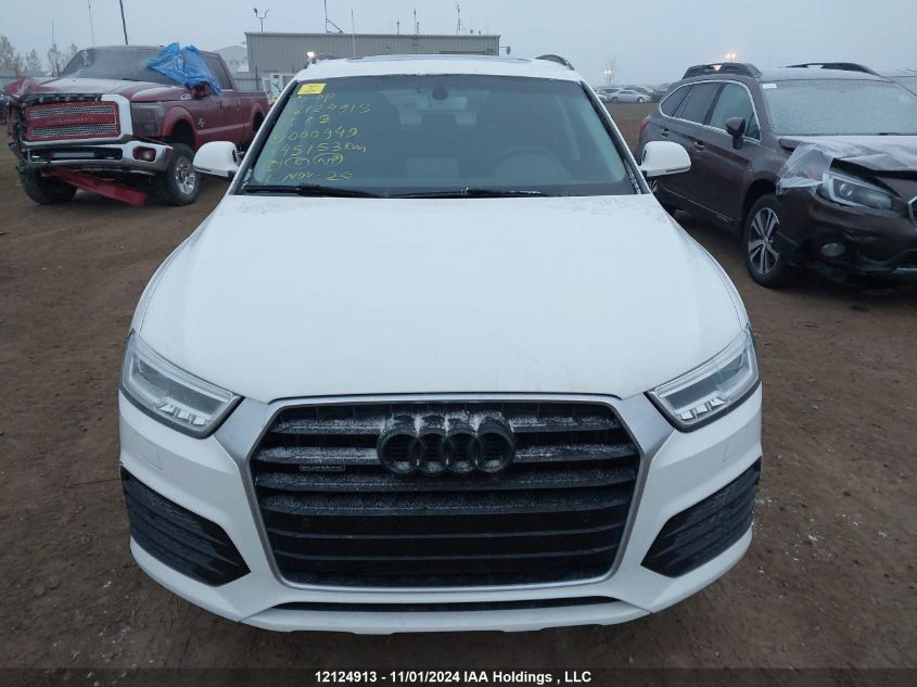 2016 Audi Q3 VIN: WA1GFCFSXGR000949 Lot: 12124913