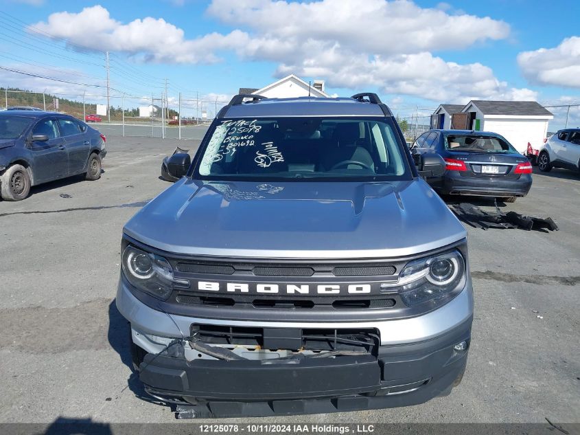 2021 Ford Bronco Sport Big Bend VIN: 3FMCR9B67MRB01692 Lot: 12125078