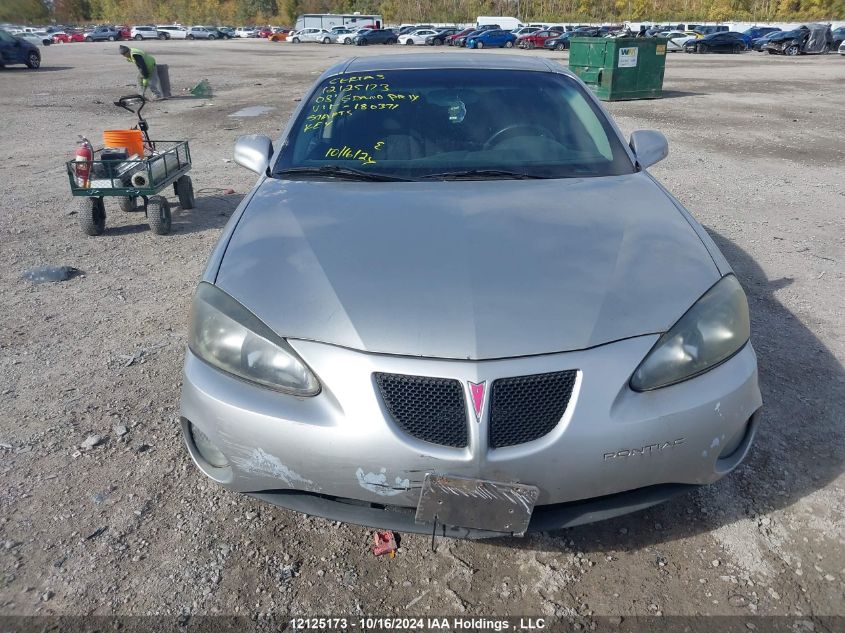 2008 Pontiac Grand Prix VIN: 2G2WP552981180371 Lot: 12125173