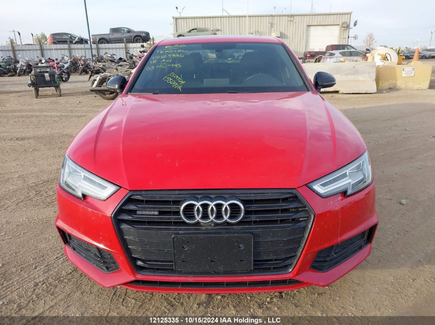 2018 Audi A4 Sedan VIN: WAURNAF47JA142945 Lot: 12125335