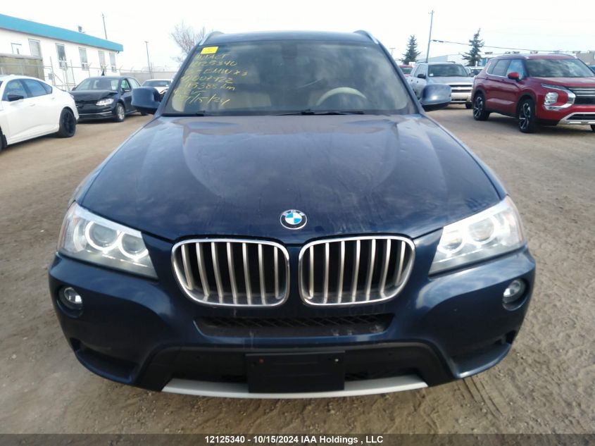 2013 BMW X3 xDrive28I VIN: 5UXWX9C50D0D07922 Lot: 12125340