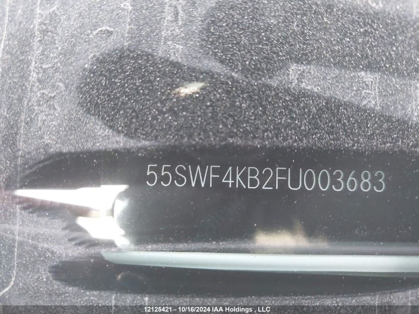 2015 Mercedes-Benz C 300 4Matic VIN: 55SWF4KB2FU003683 Lot: 12125421