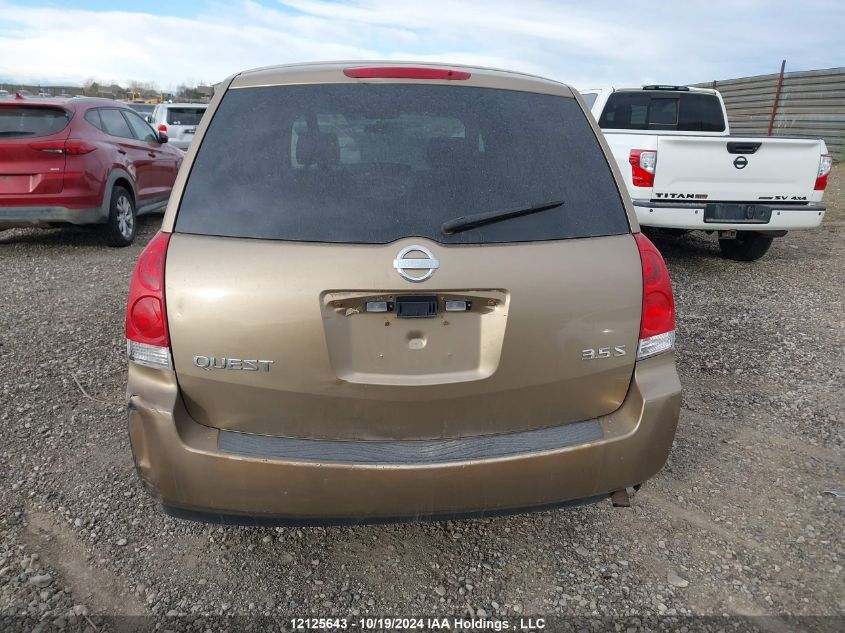 2004 Nissan Quest 3.5 S VIN: 5N1BV28U54N362200 Lot: 12125643