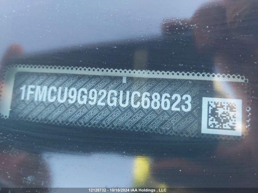 2016 Ford Escape Se VIN: 1FMCU9G92GUC68623 Lot: 12125732