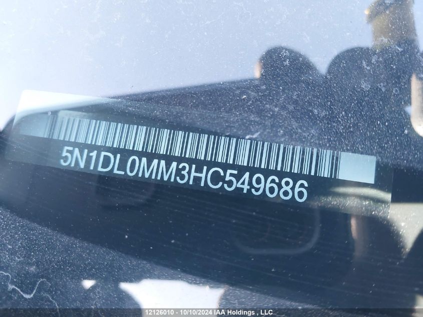 2017 Infiniti Qx60 VIN: 5N1DL0MM3HC549686 Lot: 12126010