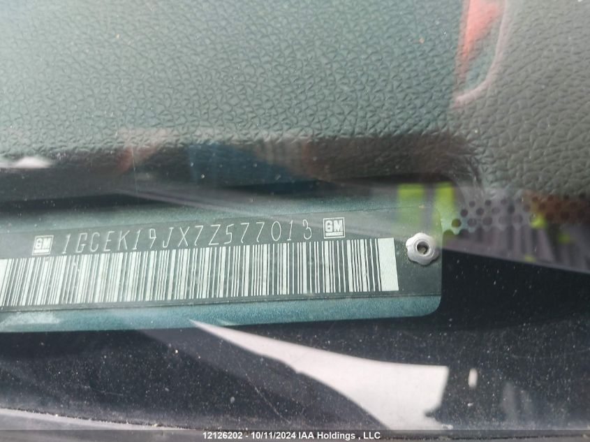 2007 Chevrolet Silverado K1500 VIN: 1GCEK19JX7Z577013 Lot: 12126202