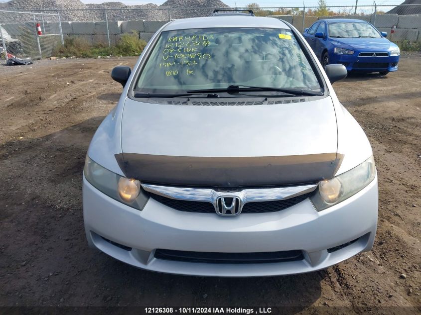 2009 Honda Civic Dx-G VIN: 2HGFA16479H100890 Lot: 12126308