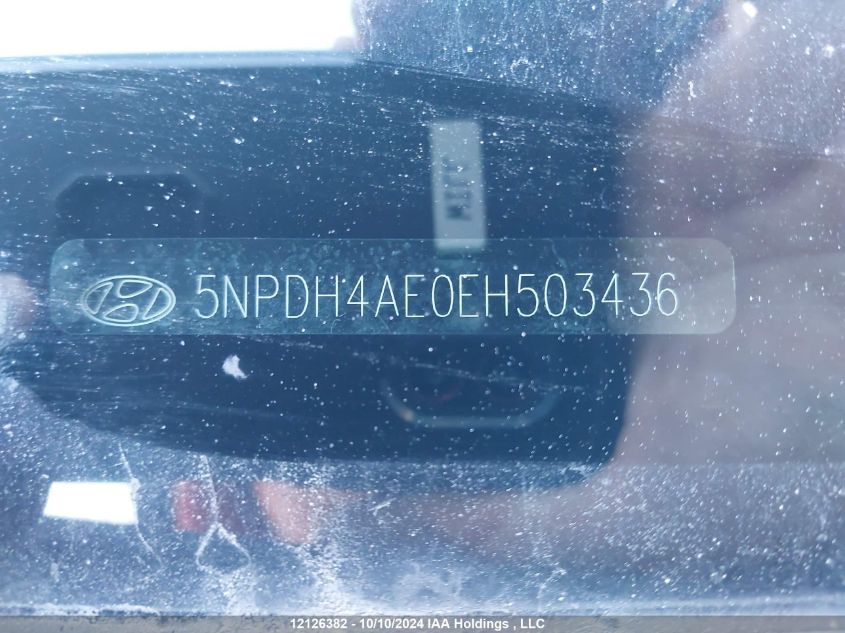 2014 Hyundai Elantra Gls VIN: 5NPDH4AE0EH503436 Lot: 12126382