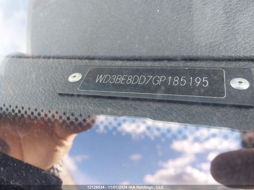 2016 Mercedes-Benz Sprinter S VIN: WD3BE8DD7GP185195 Lot: 12126534