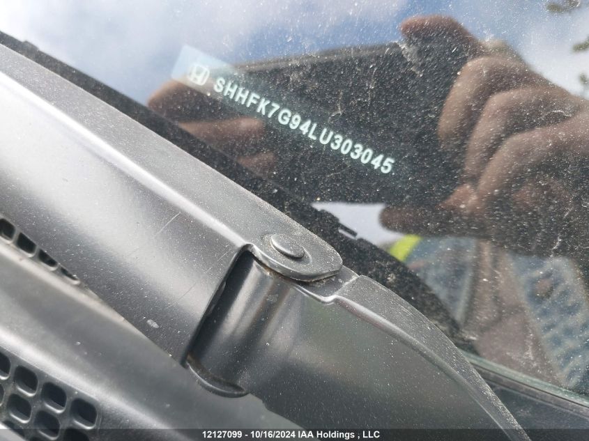2020 Honda Civic Hatchback VIN: SHHFK7G94LU303045 Lot: 12127099
