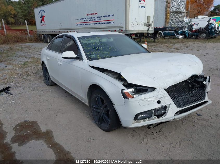 2013 Audi A4 VIN: WAUFFCFL4DN044374 Lot: 12127360