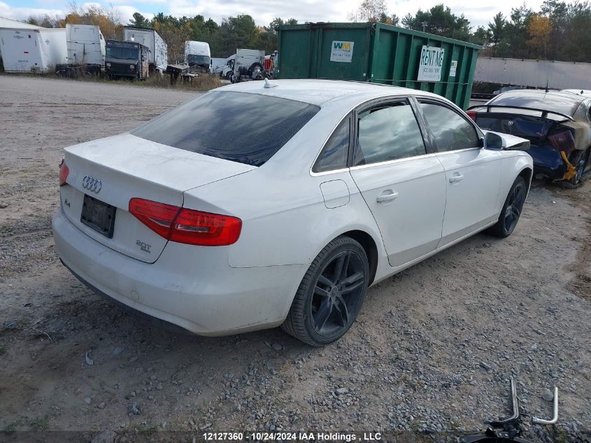 2013 Audi A4 VIN: WAUFFCFL4DN044374 Lot: 12127360