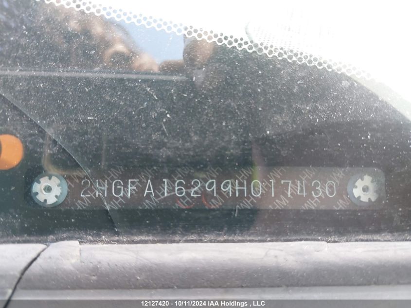 2009 Honda Civic Sdn VIN: 2HGFA16299H017430 Lot: 12127420