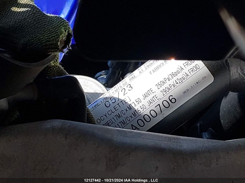 2023 Yamaha Yzfr7 VIN: JYARM38N9PA000706 Lot: 12127442