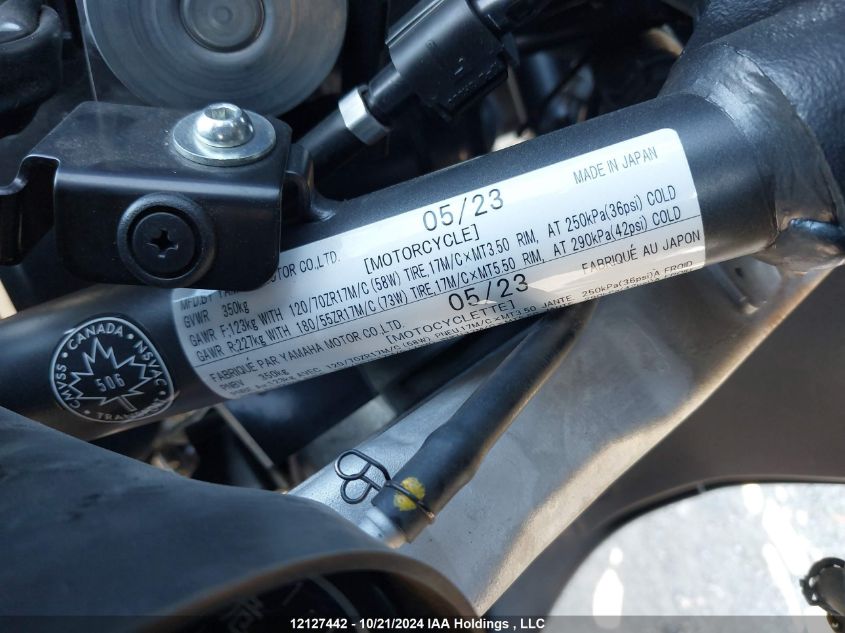 2023 Yamaha Yzfr7 VIN: JYARM38N9PA000706 Lot: 12127442