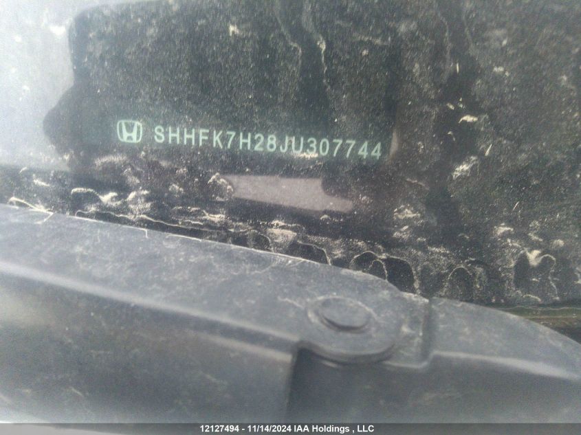 2018 Honda Civic Hatchback VIN: SHHFK7H28JU307744 Lot: 12127494