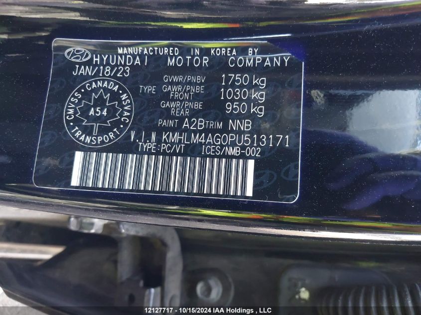 2023 Hyundai Elantra VIN: KMHLM4AG0PU513171 Lot: 12127717