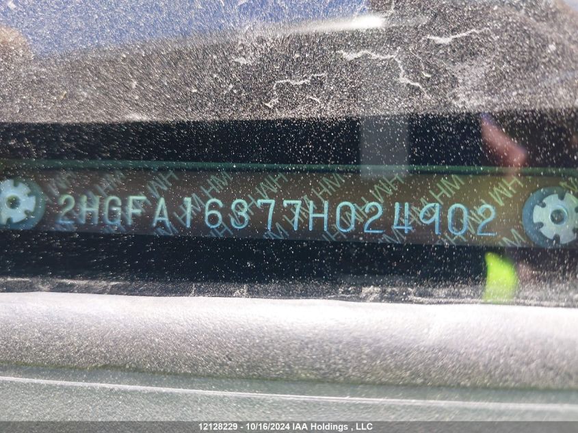 2007 Honda Civic Sdn VIN: 2HGFA16377H024902 Lot: 12128229